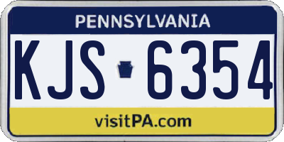 PA license plate KJS6354