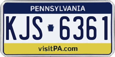 PA license plate KJS6361