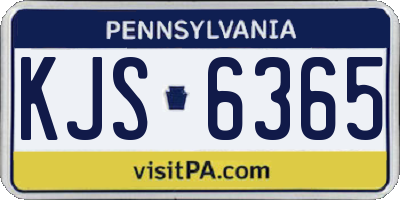 PA license plate KJS6365