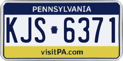 PA license plate KJS6371