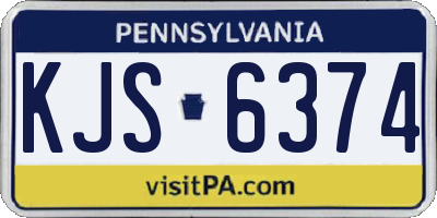 PA license plate KJS6374