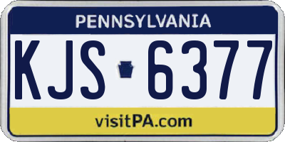 PA license plate KJS6377
