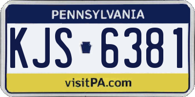 PA license plate KJS6381