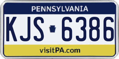 PA license plate KJS6386