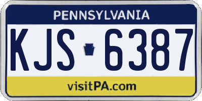 PA license plate KJS6387