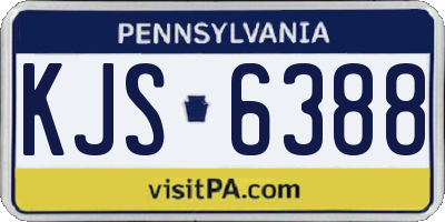 PA license plate KJS6388
