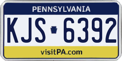PA license plate KJS6392
