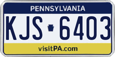 PA license plate KJS6403