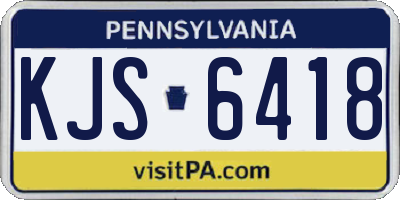 PA license plate KJS6418