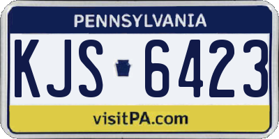 PA license plate KJS6423
