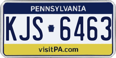 PA license plate KJS6463