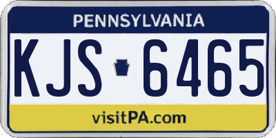 PA license plate KJS6465