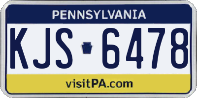 PA license plate KJS6478