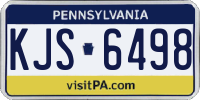 PA license plate KJS6498