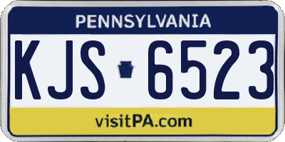 PA license plate KJS6523