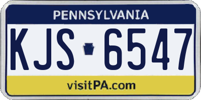 PA license plate KJS6547
