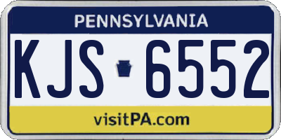 PA license plate KJS6552