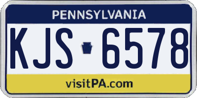 PA license plate KJS6578