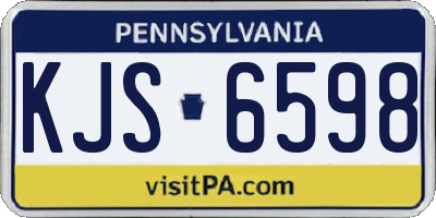 PA license plate KJS6598