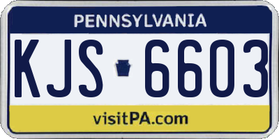 PA license plate KJS6603