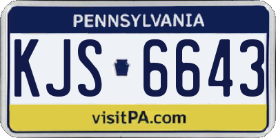PA license plate KJS6643