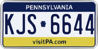 PA license plate KJS6644