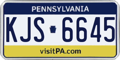PA license plate KJS6645