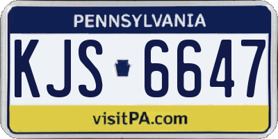 PA license plate KJS6647
