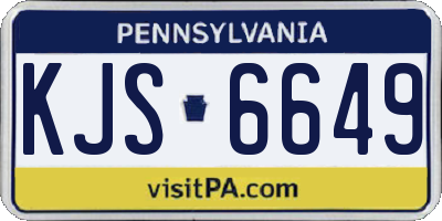 PA license plate KJS6649