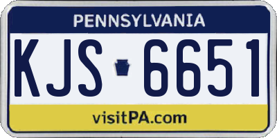 PA license plate KJS6651