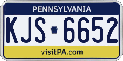 PA license plate KJS6652