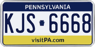 PA license plate KJS6668