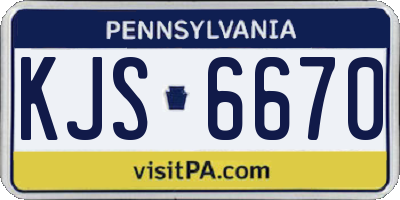 PA license plate KJS6670