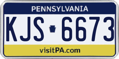 PA license plate KJS6673