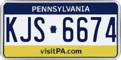 PA license plate KJS6674