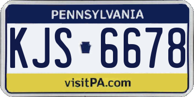 PA license plate KJS6678