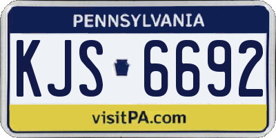 PA license plate KJS6692