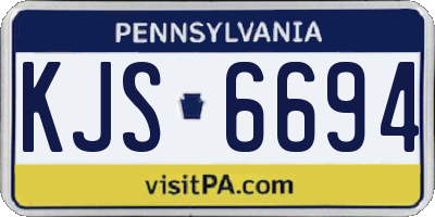 PA license plate KJS6694
