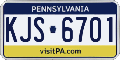 PA license plate KJS6701