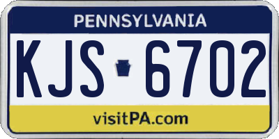 PA license plate KJS6702