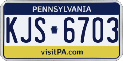 PA license plate KJS6703