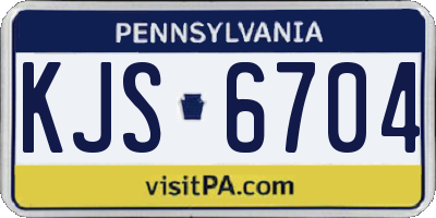 PA license plate KJS6704