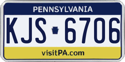 PA license plate KJS6706