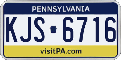 PA license plate KJS6716