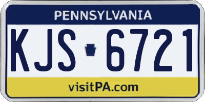 PA license plate KJS6721