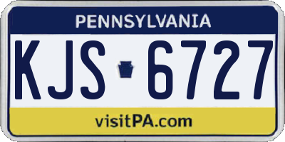 PA license plate KJS6727