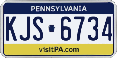 PA license plate KJS6734