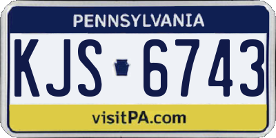 PA license plate KJS6743