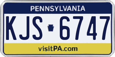 PA license plate KJS6747
