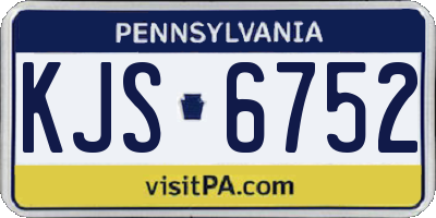 PA license plate KJS6752